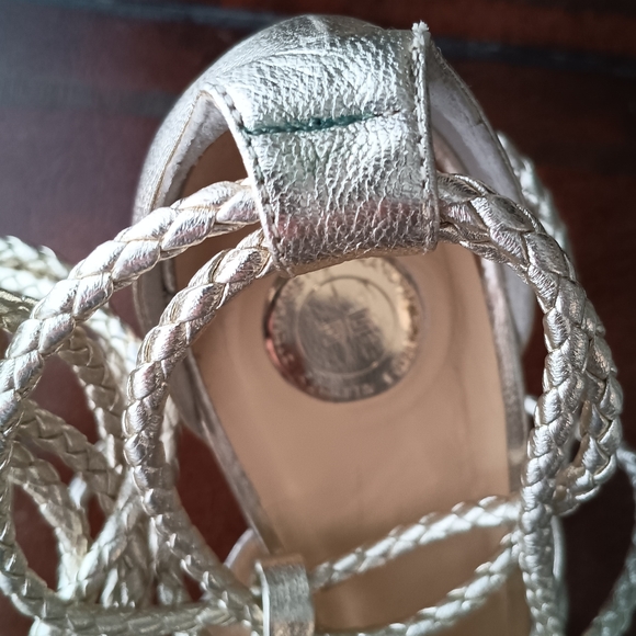 ELISABETH FRANCHI Sexy Gold Strappy Sandals 39 4 Inch Heel Barbie core Glam - Picture 4 of 8